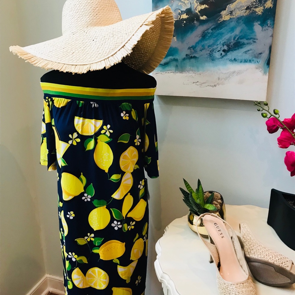 Trina Turk Kelso Lemon Dress Size M